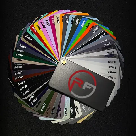 Color chart with red "RF" logo.